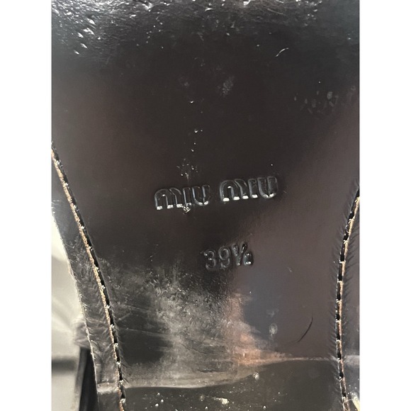 Miu Miu Womens Donna Leather Zip Up Belted Biker Ankle Boots Black Size 39 8.5 - Picture 14 of 14